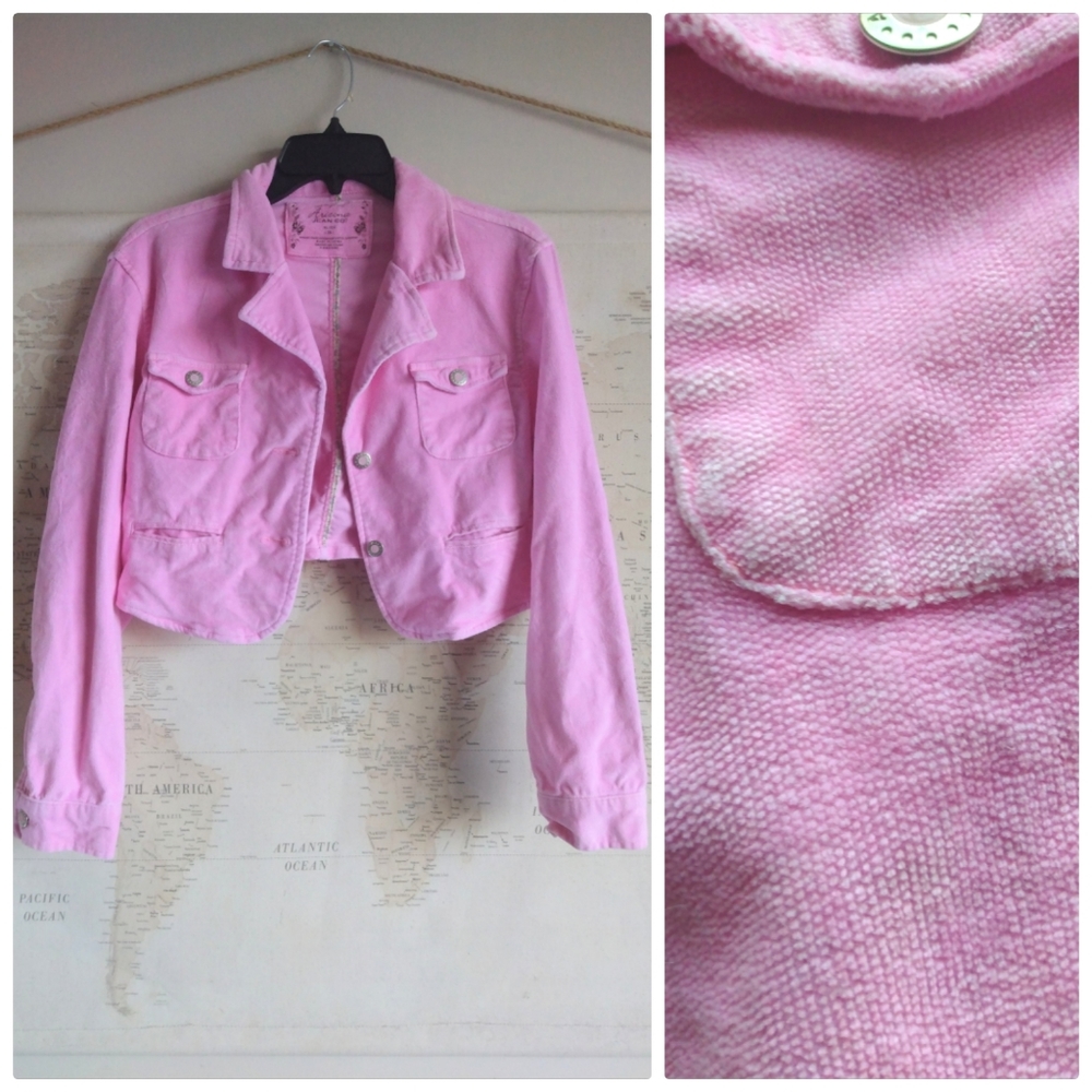 Y2K Arizona Jean Co Jacket in Pink Cord-Size XL